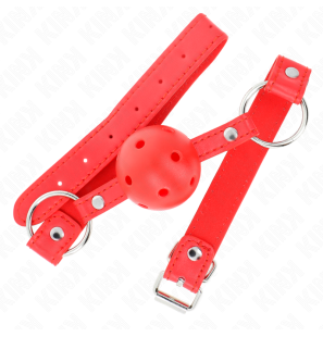 Adjustable Red Ball Gag 4 cm with Breathable Design – image 2