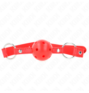 Adjustable Red Ball Gag 4 cm with Breathable Design – image 3