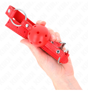 Adjustable Red Ball Gag 4 cm with Breathable Design – image 4