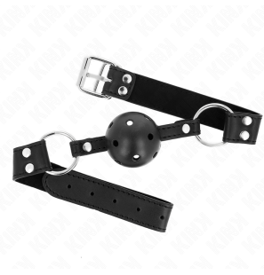 Bâillon boule respirant réglable de 4 cm – noir – photo 1
