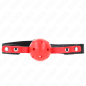Red ball gag with adjustable black strap 4 cm – image 2