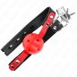 Red ball gag with adjustable black strap 4 cm – image 4