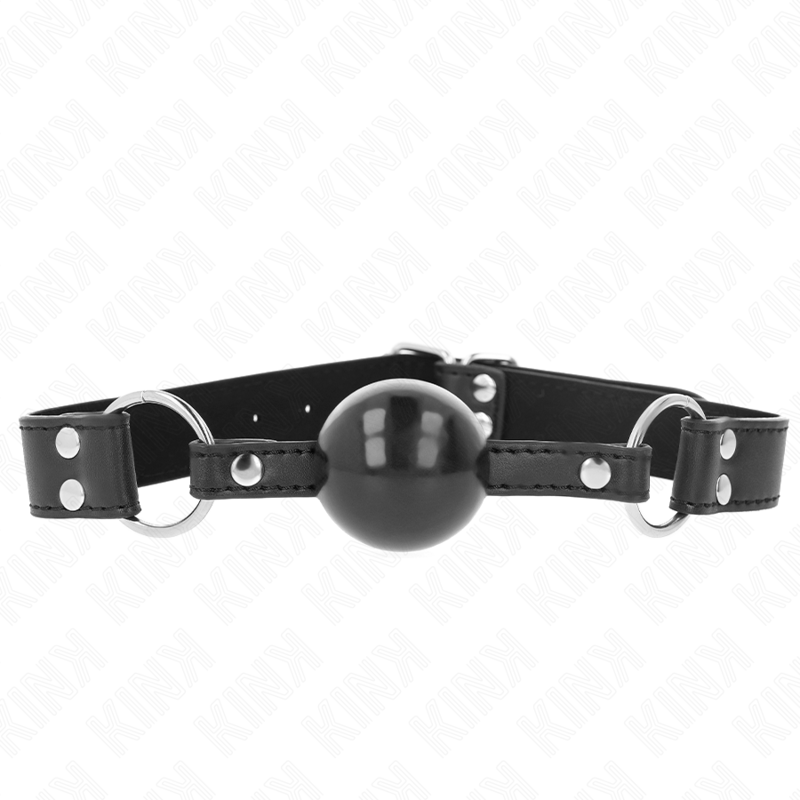 KINK bâillon boule de 4 cm avec sangle en cuir réglable – photo 1 KINK bâillon boule de 4 cm avec sangle en cuir réglable – photo 1