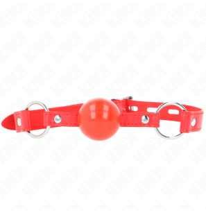 TPE Ball Gag, 4 cm, with Red Padlock and Adjustable Strap – image 1