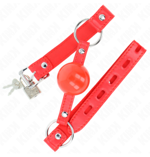 TPE balgag van 4 cm met rood hangslot en verstelbare band – foto 2