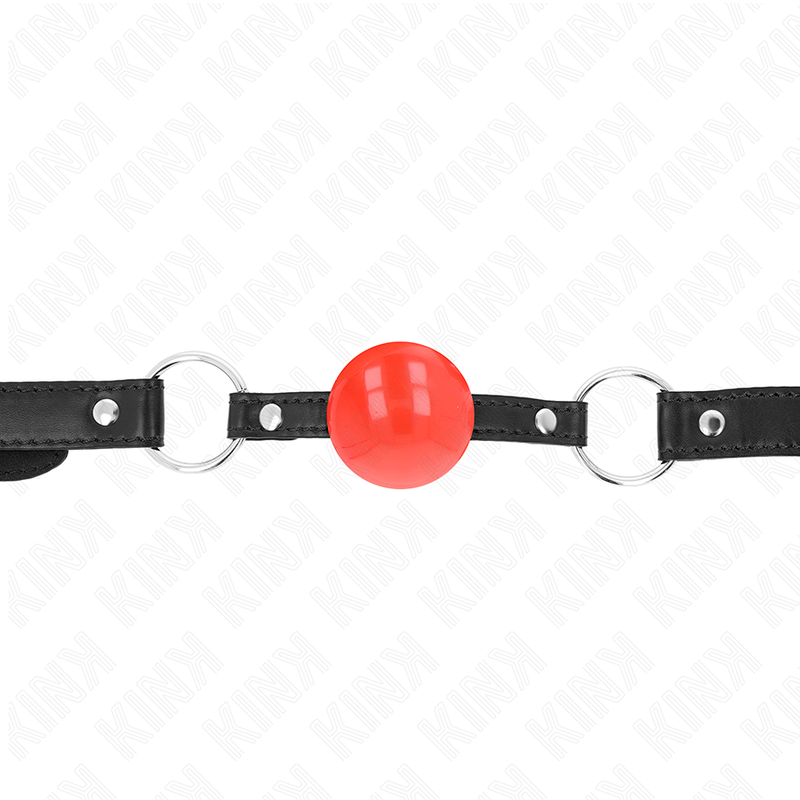 Red TPE ball gag with 4 cm ball diameter – image 1