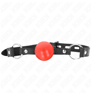 Red TPE ball gag with 4 cm ball diameter – image 3