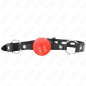 Red TPE ball gag with 4 cm ball diameter – image 3