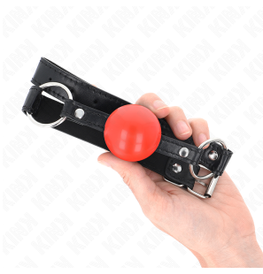 Red TPE ball gag with 4 cm ball diameter – image 4