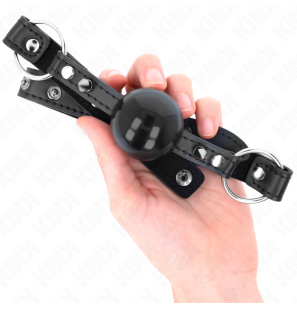 KINK 4 cm ball gag with spiked rivet and press-lock fastening – image 4