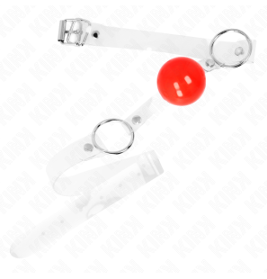 Verstellbarer roter Ballknebel aus transparentem PVC – Bild 2