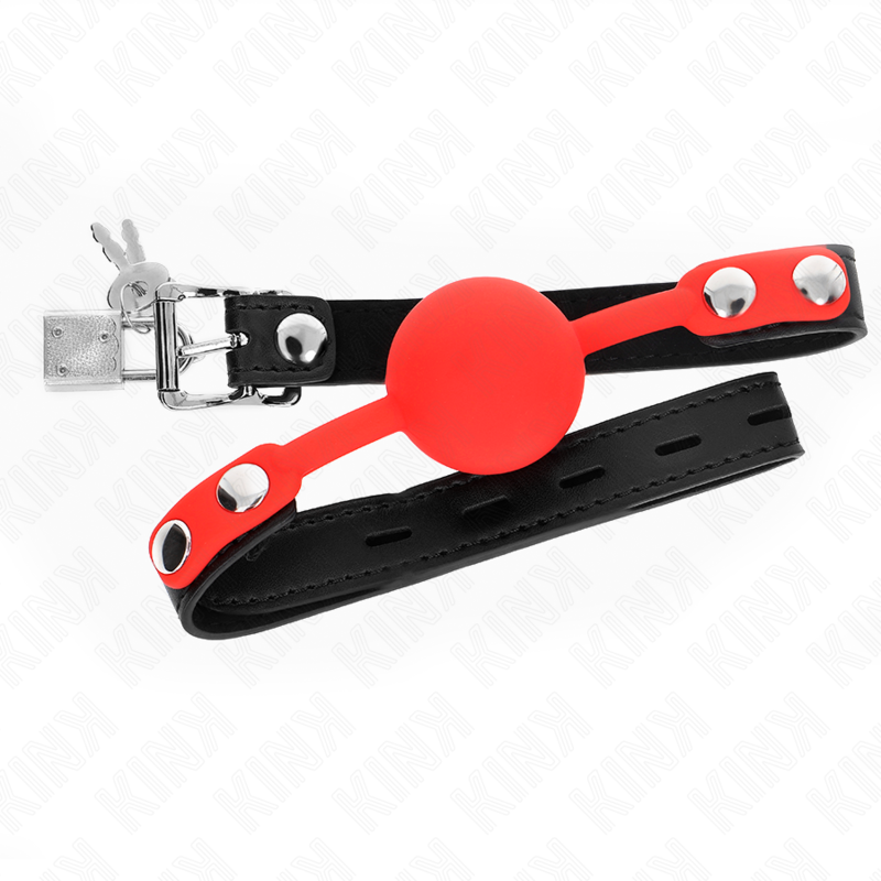 4 cm silicone ball gag with padlock and adjustable strap – image 1