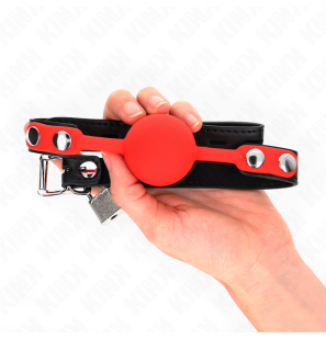 4 cm silicone ball gag with padlock and adjustable strap – image 2