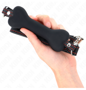 KINK Bone Gag 12 cm – czarny knebel do ust – zdjęcie 4