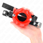 Adjustable lip gag with red leather strap 8 cm – image 4