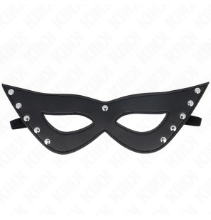 Maska BDSM z 5 nitami, 28 x 8 cm – zdjęcie 2
