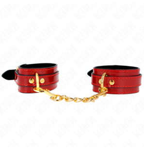 Joanna Angel verstellbare rote Handgelenkmanschette mit goldener Kette 16,5-26 cm – Bild 2