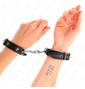 Bracelets de poignet noirs à clous réglables pour adultes 16-22 cm – photo 1