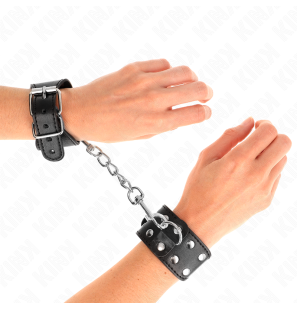 Bracelets de poignet doubles réglables pour le bondage KINK – noir – photo 1