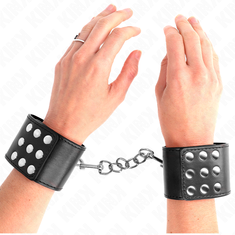 Bracelets de poignet noirs réglables à fermeture pression 19-24 cm – photo 1