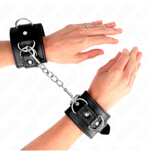 Bracelets de poignet noirs réglables avec 3 anneaux en D 17,5-25 cm – photo 1