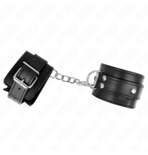 Bracelets de poignet noirs réglables avec 3 anneaux en D 17,5-25 cm – photo 3