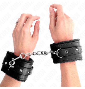 KINK gepolsterte Handgelenkfesseln mit verstellbarem schwarzem Band 17-29 cm – Bild 1