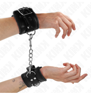 KINK Adjustable Black Wrist Cuffs with Soft Lining 20-29 cm – image 1
