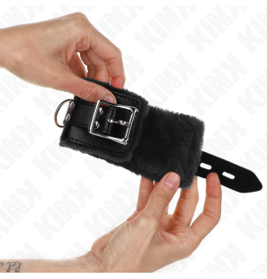 KINK Adjustable Black Wrist Cuffs with Soft Lining 20-29 cm – image 2