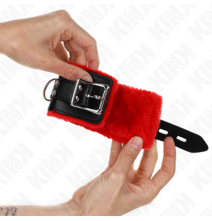 Bracelets de poignet rembourrés réglables avec détails carrés rouges – photo 2