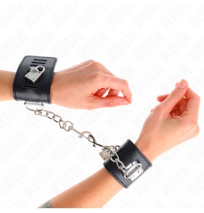 Bracelets de poignet noirs réglables avec cadenas 16-23 cm – photo 1