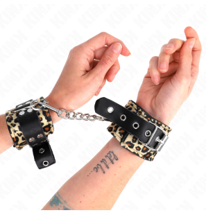 Bracelets de poignet réglables en cuir à imprimé léopard 18-29 cm – photo 1