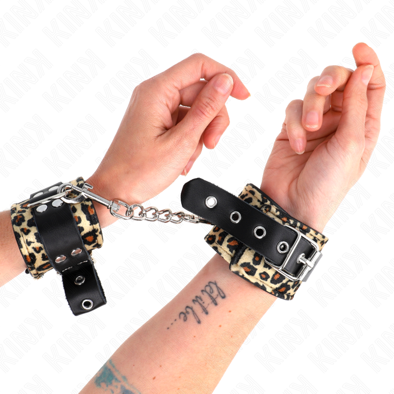 Bracelets de poignet réglables en cuir à imprimé léopard 18-29 cm – photo 1
