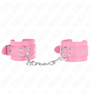 Adjustable pink bondage wrist cuffs 20-23 cm – image 2