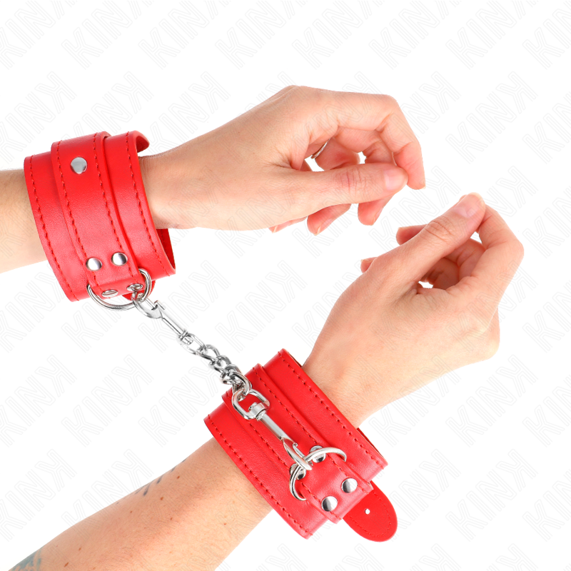 Adjustable red wrist cuffs for adults 20-23 cm – image 1