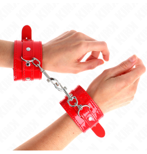 KINK Adjustable Red Studded Wrist Cuffs 23-33 cm – image 1