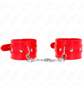 KINK Adjustable Red Studded Wrist Cuffs 23-33 cm – image 2