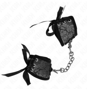 Zwarte polsbandjes met strikdetail KINK Scandal Design 24,5 cm – foto 3