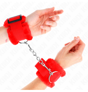 Adjustable wrist cuffs with red lining 17-31 cm – image 1