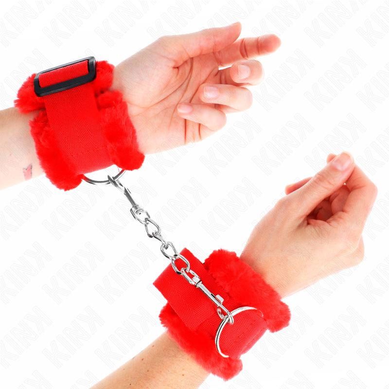 Adjustable wrist cuffs with red lining 17-31 cm – image 1