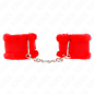 Adjustable wrist cuffs with red lining 17-31 cm – image 2