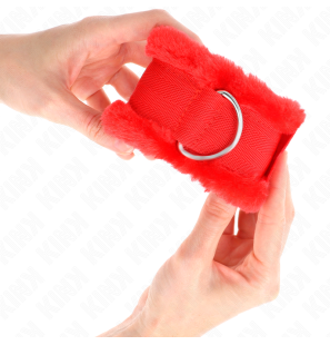 Adjustable wrist cuffs with red lining 17-31 cm – image 4
