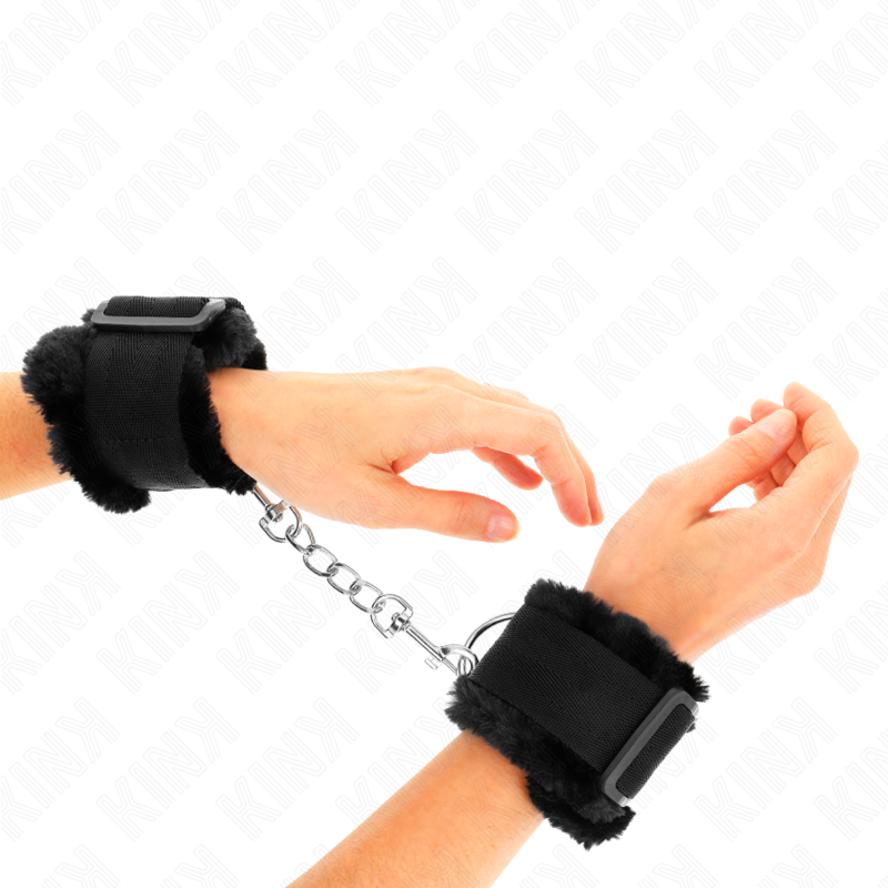 Adjustable Black Padded Wrist Cuffs 17-31 cm – image 1