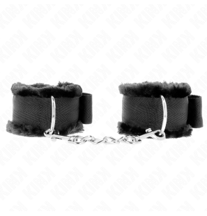 Adjustable Black Padded Wrist Cuffs 17-31 cm – image 2