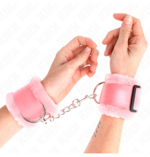 Adjustable pink padded wrist cuffs 17-31 cm – image 1