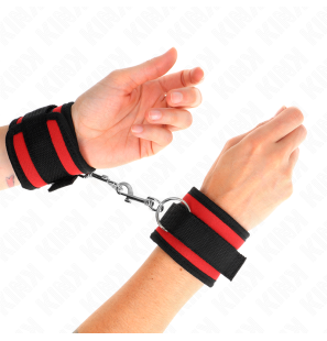 Bracelets de poignet réglables en nylon rouge et noir 18-35 cm – photo 1