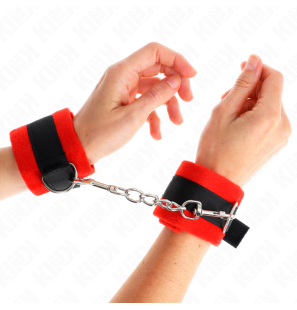 KINK Beginner Wrist Cuffs, Black and Red, 30 x 7 cm – image 1