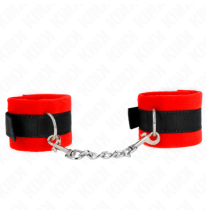 KINK Beginner Wrist Cuffs, Black and Red, 30 x 7 cm – image 2