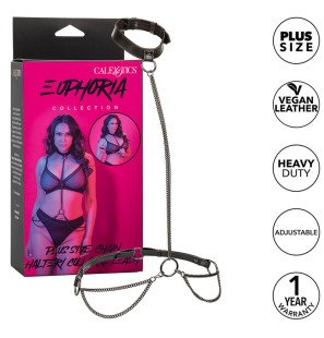 CALEXOTICS Euphoria halter collar with lead and chain, plus size – image 2