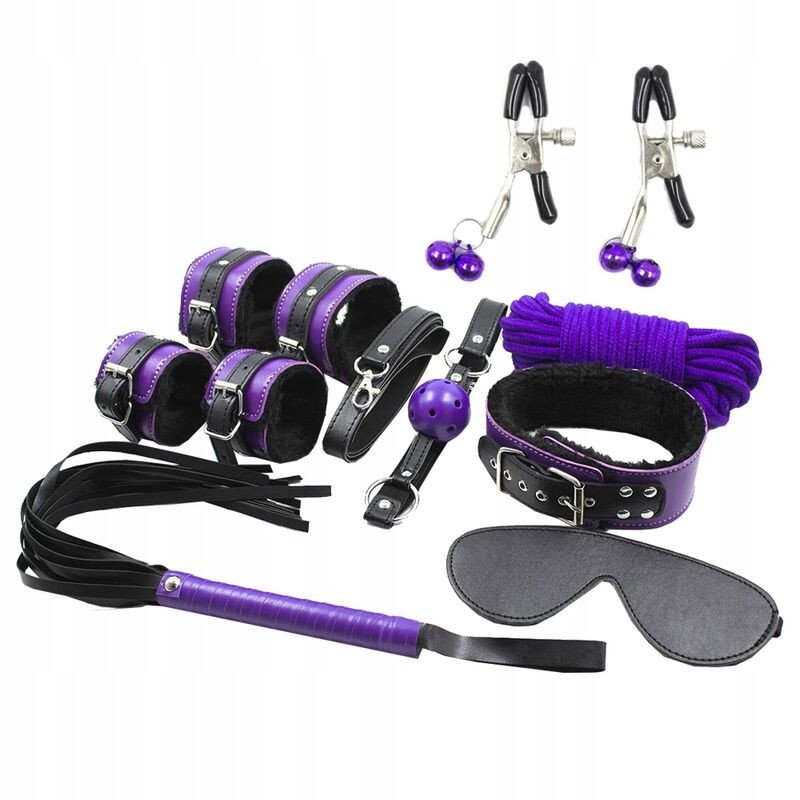 SECRETPLAY BDSM Set for Adults, 8 Pieces, Lilac and Black – image 1